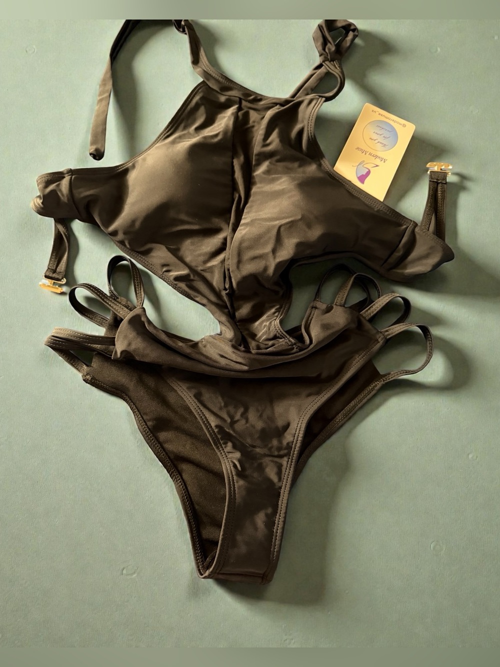 Women's Black One-Piece Swimsuit with Strappy Sides